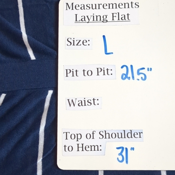 LOFT Blue and White Striped Open Front Preppy Ramie Blend Cardigan size Large - Picture 7 of 7